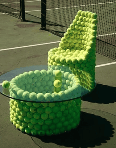used tennis ball art project